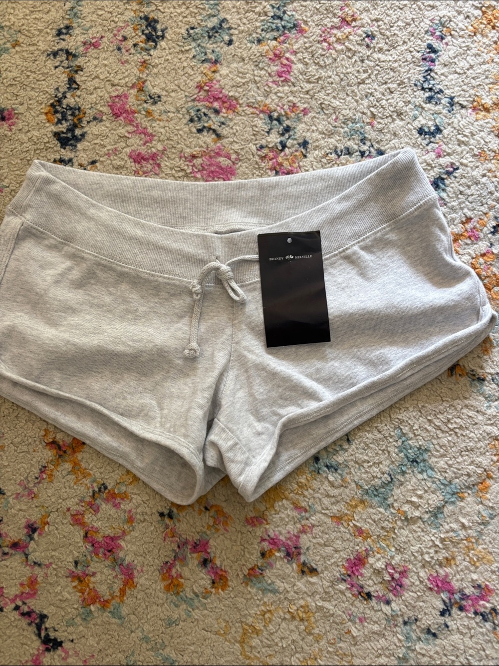 Brandy Melville Light Gray Ribbed Waist Athletic Shorts